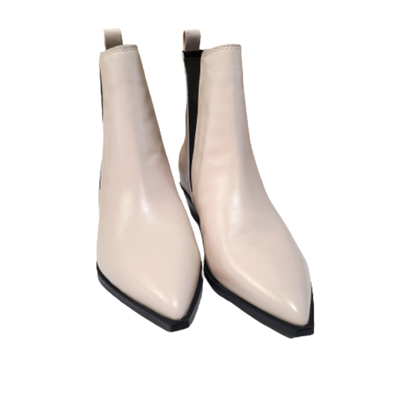 Nine West Danzy Chelsea Ankle Boots Women's Size 7 White Leather - Picture 4 of 16